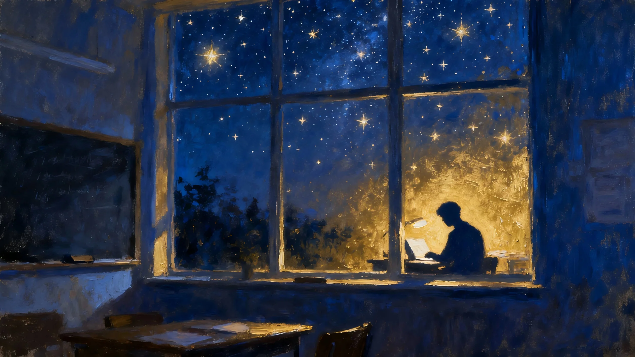 初执粉笔的指尖还凝着热忱，却被漫来的杂事覆了薄霜，教案上的字迹晕着月光，而休息的光阴早已碎成星芒